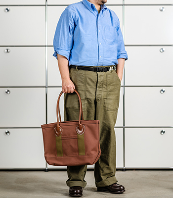 WORKERS ワーカーズ 4号帆布|レザーハンドルトートバッグ|オープン