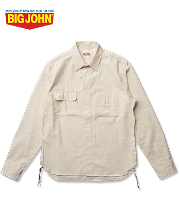 ジョン BIG JOHN ビッグジョン 長袖|カラーネップ|シャンブレー|ワークシャツ