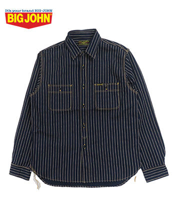 BIG JOHN ビッグジョン 長袖|ウォバッシュストライプ|ワークシャツ