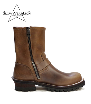 未使用級/8.0E スローウェアライオン エンジニアブーツ クロムエクセルレザー SLOW WEAR LION スローウエアライオン ダブルステッチダウン|クロム