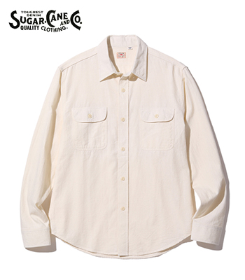 SUGAR CANE シュガーケーン 長袖|シャンブレーシャツ『WHITE CHAMBRAY