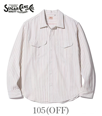 SUGAR CANE シュガーケーン 長袖|コークストライプ|ワークシャツ『COKE