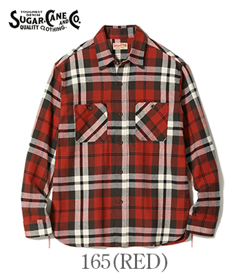 SUGAR CANE シュガーケーン 長袖|ツイル|ネルシャツ『TWILL CHECK WORK