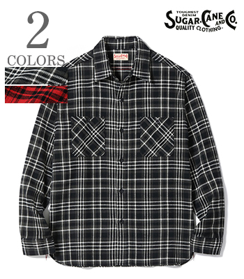 SUGAR CANE シュガーケーン 長袖|ツイル|ネルシャツ『TWILL CHECK WORK