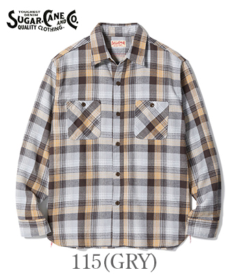 SUGAR CANE シュガーケーン 長袖|ツイル|ネルシャツ『TWILL CHECK WORK