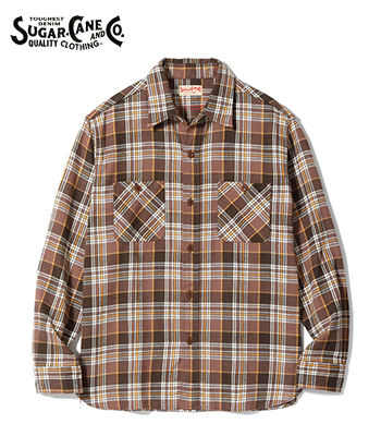 SUGAR CANE シュガーケーン 長袖|ツイル|ネルシャツ『TWILL CHECK WORK