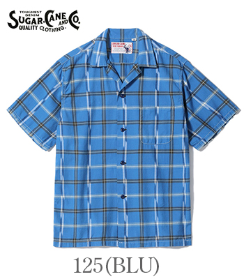SUGAR CANE シュガーケーン 半袖|マドラスチェック|オープンカラー