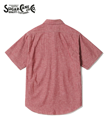 SUGAR CANE シュガーケーン 半袖|シャンブレーワークシャツ『RED