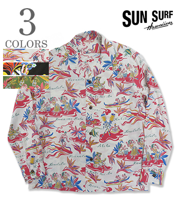 SUN SURF サンサーフ LONG SLEEVE RAYON ALOHA SHIRT '25MODEL