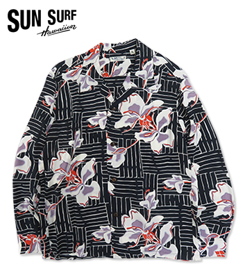 SUN SURF サンサーフ LONG SLEEVE RAYON ALOHA SHIRT '26MODEL『WHITE