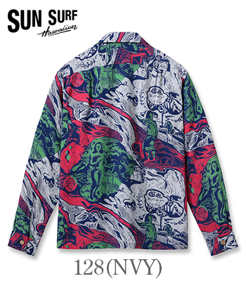 SUN SURF SPECIAL EDITION サンサーフ LONG SLEEVE RAYON ALOHA SHIRT