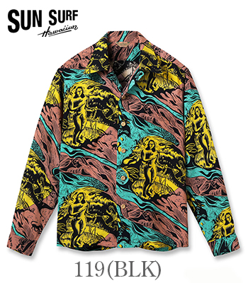 SUN SURF SPECIAL EDITION サンサーフ LONG SLEEVE RAYON ALOHA SHIRT