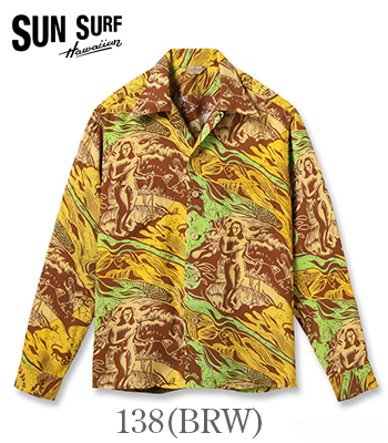 SUN SURF SPECIAL EDITION サンサーフ LONG SLEEVE RAYON ALOHA SHIRT