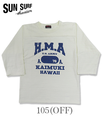 SUN SURF サンサーフ 七分袖|丸胴|スラブヤーン|フットボールTシャツ