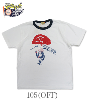 WHITESVILLE ホワイツビル 18/-天竺|プリント|リンガーTシャツ『RINGER