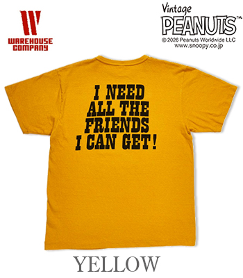 WAREHOUSE VINTAGE PEANUTS ウエアハウス 半袖|19/-天竺|CHARLIE BROWN
