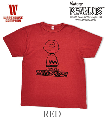 WAREHOUSE VINTAGE PEANUTS ウエアハウス 半袖|19/-天竺|CHARLIE BROWN