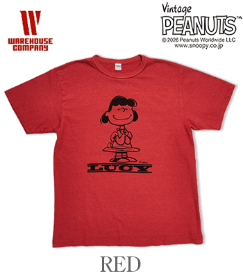 WAREHOUSE VINTAGE PEANUTS ウエアハウス 半袖|19/-天竺|LUCY|ONE WASH