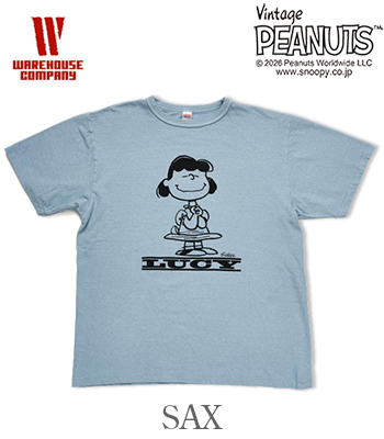 WAREHOUSE VINTAGE PEANUTS ウエアハウス 半袖|19/-天竺|LUCY|ONE WASH