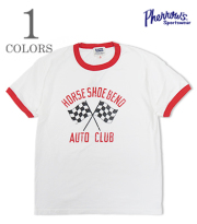 PHERROW'S フェローズ 半袖|リンガー|プリントTシャツ『HORSE SHOE BEND AUTO CLUB Ringer T-Shirt』【アメカジ・ワーク】26S-PRT2