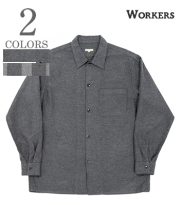 Open Collar Shirt, Cotton Wool Flannel