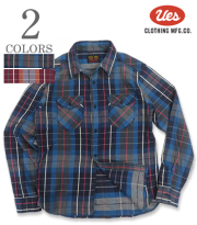 UES ウエス 長袖|ヘビーネル|チェックワークシャツ『Heavy-weight flannel shirt』【アメカジ・ワーク】502653