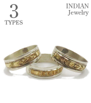 NAVAJO STAMPED SIVER 14KGF RING
