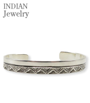 Navajo Stampede Silver Bangle Henry Mariano