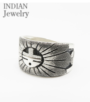 Hopi Overlay Silver Ring Ronald Wadsworth
