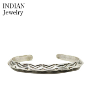 Navajo Stamped Silver Triangle Bangle Kevin Ramone