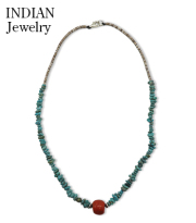 Santo Domingo Heishi & Turquoise Nugget Neckless Pablita Bailon