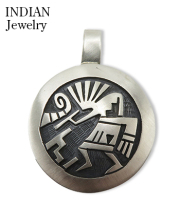 Hopi Overlay Silver Pendant Lucion Koinva