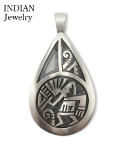 Hopi Overlay Silver Pendant Lucion Koinva