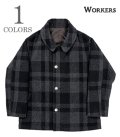 WORKERS Prisoner Coat, Black x Grey Melton