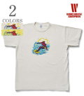 WAREHOUSE 2nd hand ウエアハウス 半袖|19/-天竺|セコハン|ONE WASH|プリントTEE『SURFER SST』【アメカジ・カレッジ】4064-SURFER