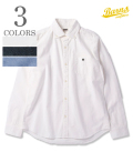 BARNS バーンズ 長袖|小衿|ワイドスブレット|ボタンダウンシャツ『NEW OX FORD BUTTON DOWN SHIRTS』【アメカジ・カレッジ】BR-4965N