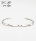 NAVAJO STAMPED SILVER BANGLE Elaine Tahe