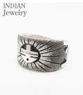 Hopi Overlay Silver Ring Ronald Wadsworth