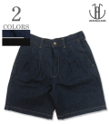 11oz Denim Tuck Shorts Natural Slub Denim