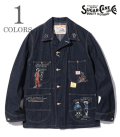 SUGAR CANE 11oz. BLUE DENIM 1920's CARTOON WORK COAT