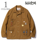 SUGAR CANE 13oz. BROWN DUCK 1920's CARTOON WORK COAT