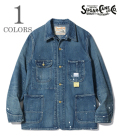 11oz. BLUE DENIM WORK COAT AGED MODEL