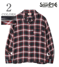 SUGAR CANE シュガーケーン 長袖|レーヨン|オンブレーチエック|オープンカラーシャツ『RAYON OMBRE CHECK OPEN SHIRT』【アメカジ・ワーク】SC29120