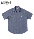SUGAR CANE シュガーケーン 半袖|シャンブレー|ワークシャツ『BLUE CHAMBRAY WORK SHIRT』【アメカジ・ワーク】SC37941
