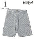 6oz. INDIGO STRIPE DOUBLE KNEE SHORTS