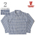 WAREHOUSE INDIGO CHECK ROUND COLLAR JACKET