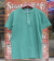 HENLEY NECK T-Shirt Pigment
