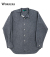 Band Collar Shirt, Black Chambray
