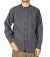 Band Collar Shirt, Black Chambray