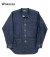 Band Collar Shirt, Indigo Cotton Linen
